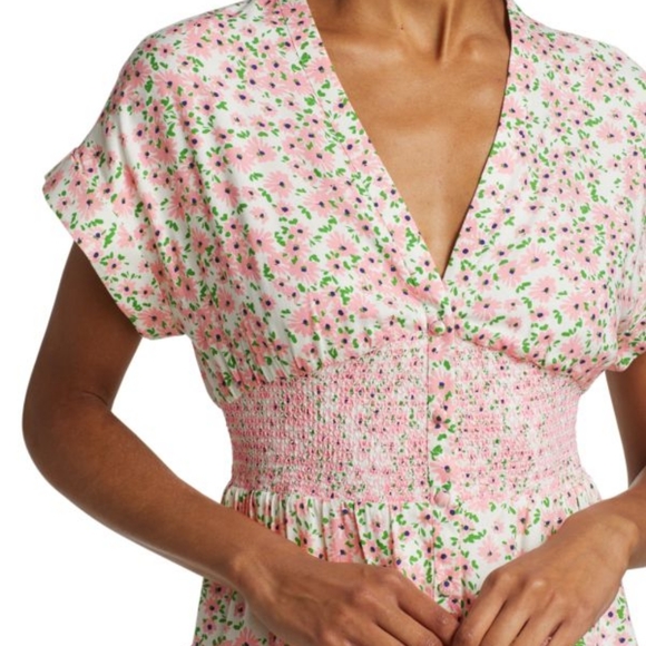 Alice and Olivia shirred floral summer dress - Picture 2 of 8